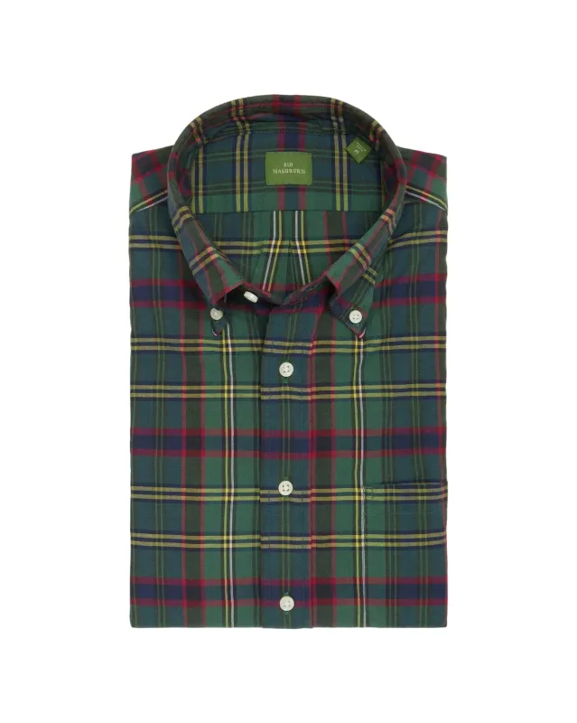 Sid Mashburn Buttondown Sport Shirt - Green/Yellow/Red Madras made by Sid Mashburn