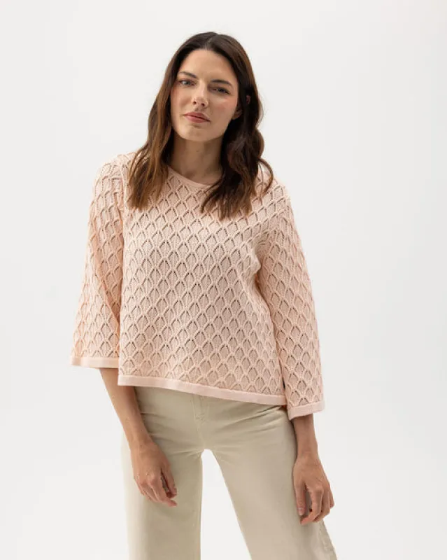 Holebrook Ladies Selma Crew Neck Sweater Pale Pink made by Murray's Toggery Shop