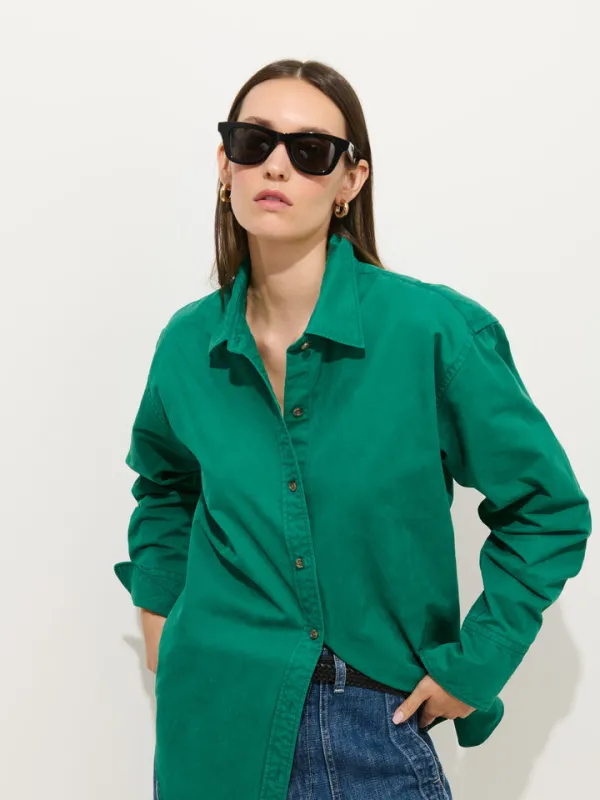 Alex Mill Mercer Faye Shirt Cotton Twill Jaded Green made by Alex Mill