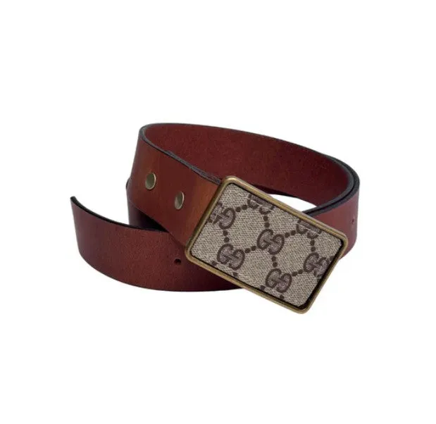 Beaudin Designs Boujee Belt | Upcycled Gucci & Leather Brown sold by Murray's Toggery Shop
