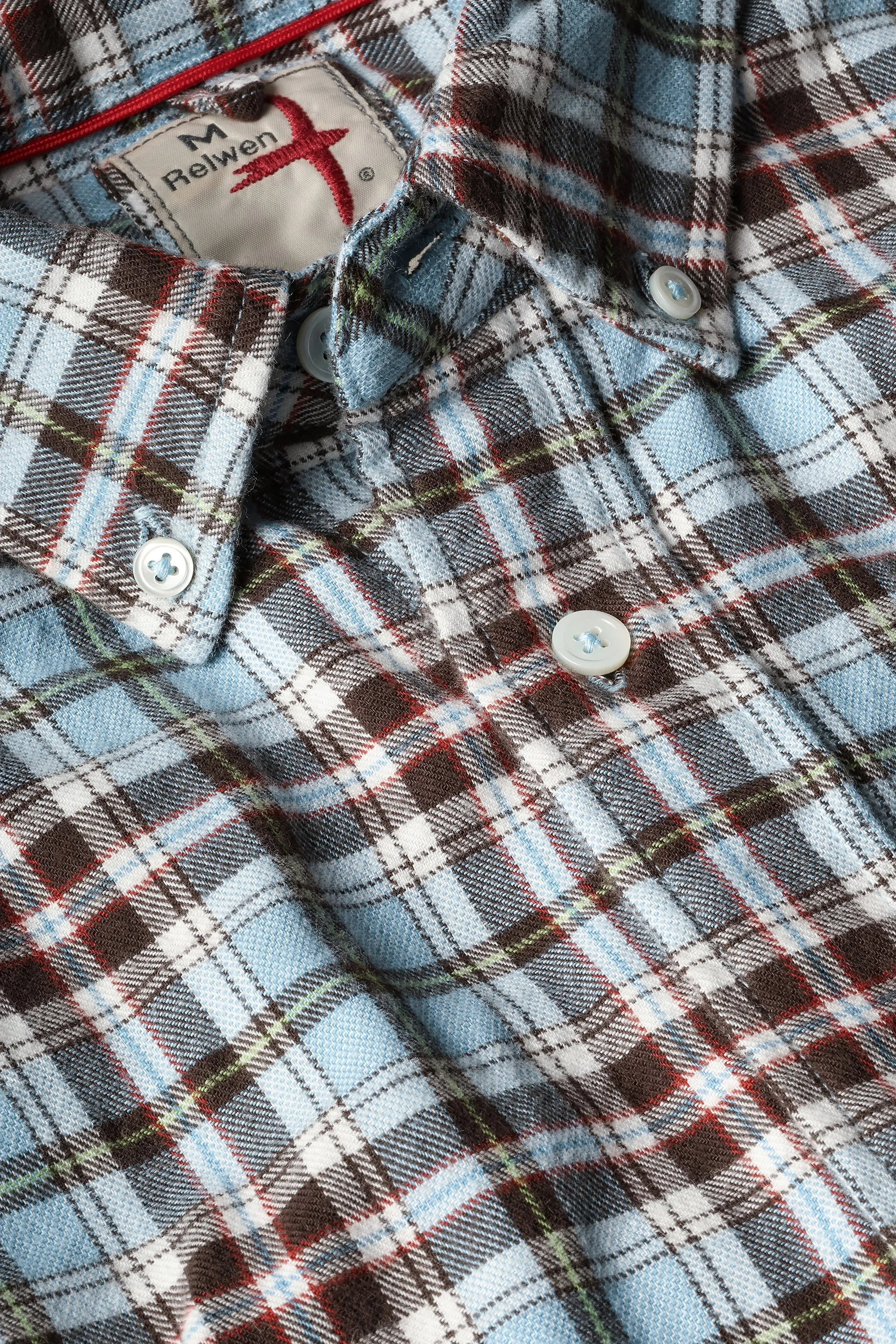 Relwen Flyweight Flannel Shirt Lt Blue/Brown Plaid sold by Murray's Toggery Shop product image thumbnail 2