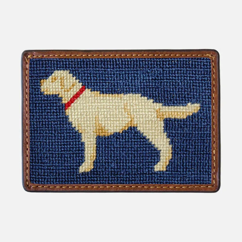 Smathers & Branson Yellow Lab Needlepoint Card Wallet made by Smathers & Branson