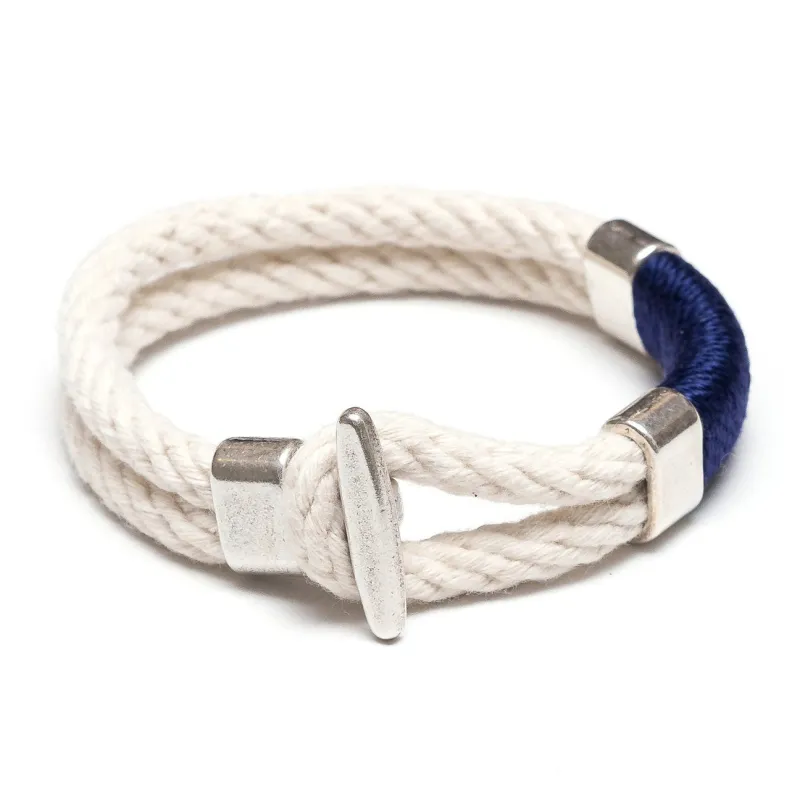 Allison Cole Cambridge Bracelet - Ivory/Navy/Silver made by Murray's Toggery Shop