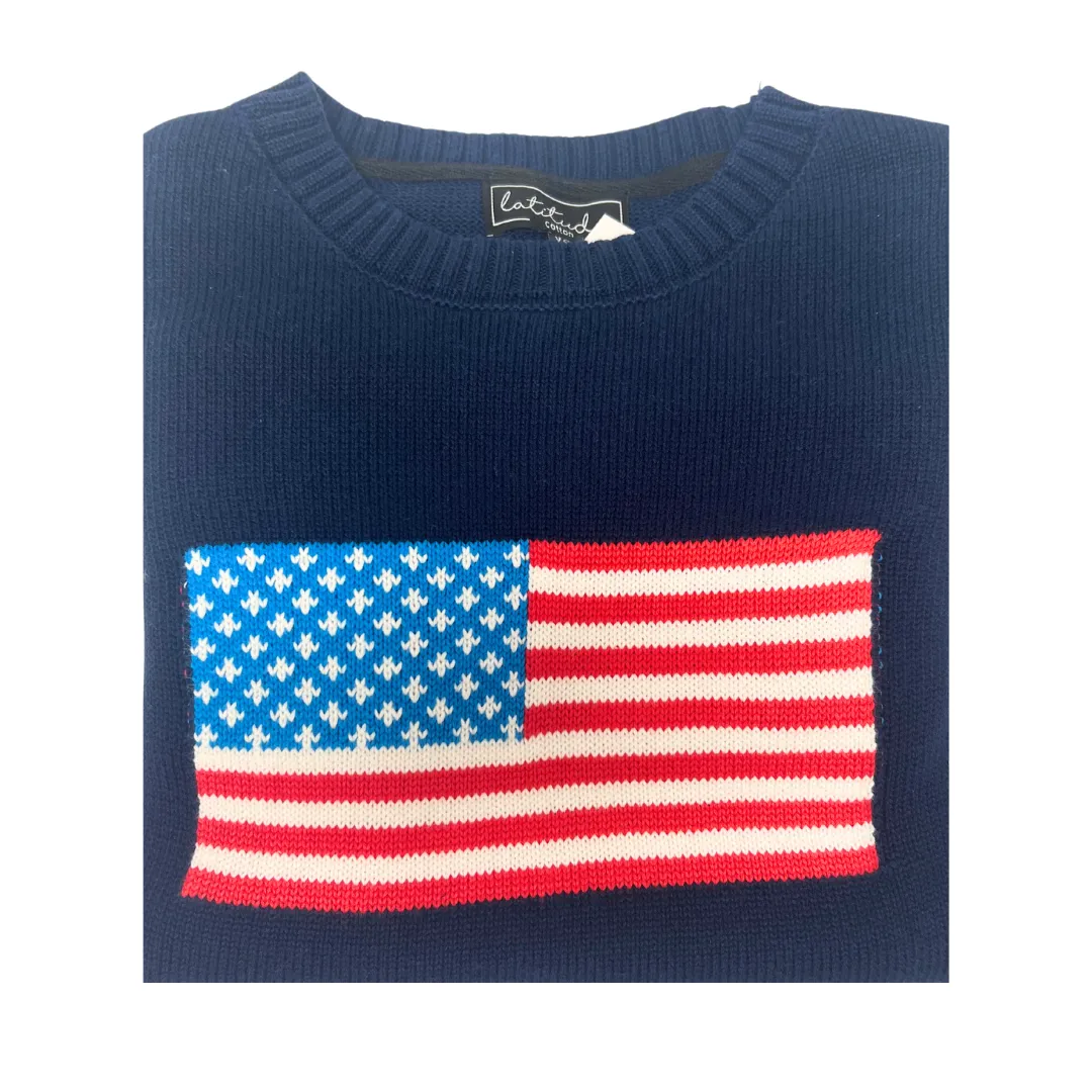 Latitude Ladies Navy Sweater with American Flag sold by Murray's Toggery Shop product image thumbnail 2