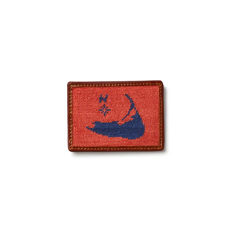 Smathers & Branson Nantucket Island Needlepoint Card Wallet - Red made by Smathers & Branson