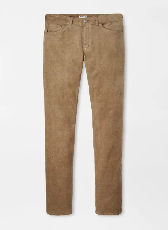 Peter Millar SUPERIOR SOFT CORDUROY FIVE POCKET PANT-Khaki made by Peter Millar