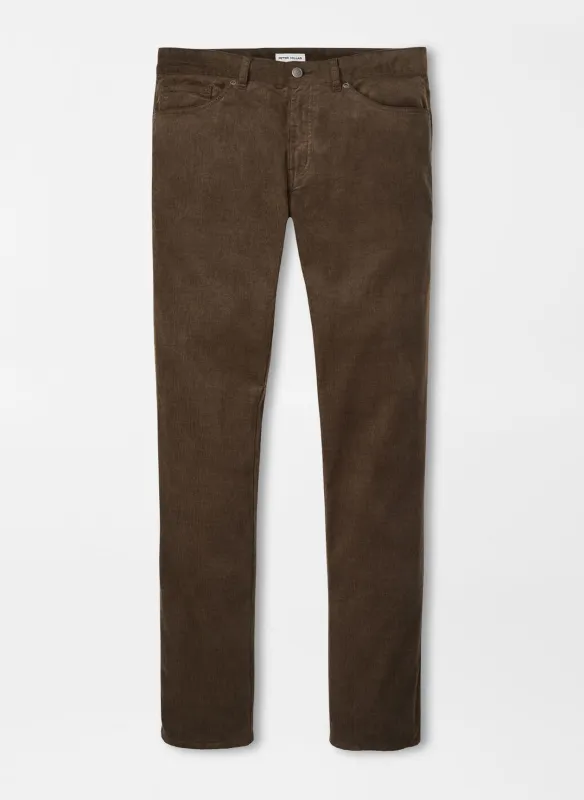 Peter Millar Superior Soft Corduroy Five-Pocket Pant-Espresso made by Peter Millar