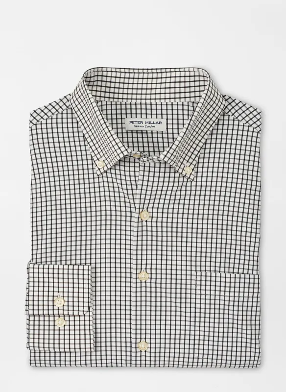 Peter Millar HANFORD PERFORMANCE TWILL SPORT SHIRT-Black made by Peter Millar