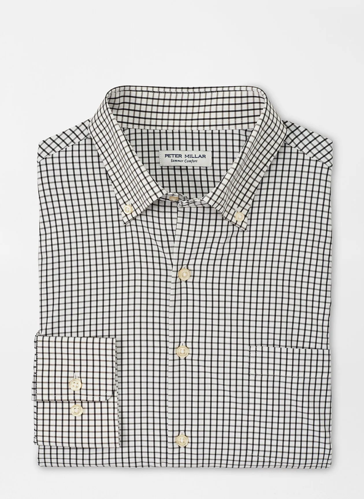Peter Millar HANFORD PERFORMANCE TWILL SPORT SHIRT-Black sold by Murray's Toggery Shop