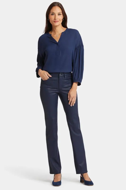 NYDJ Marilyn Straight Jeans Coated Starless Sky made by NYDJ