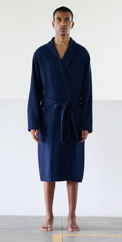 Orignal Madras Trading Co. Navy Striped Robe made by Original Madras Trading Co