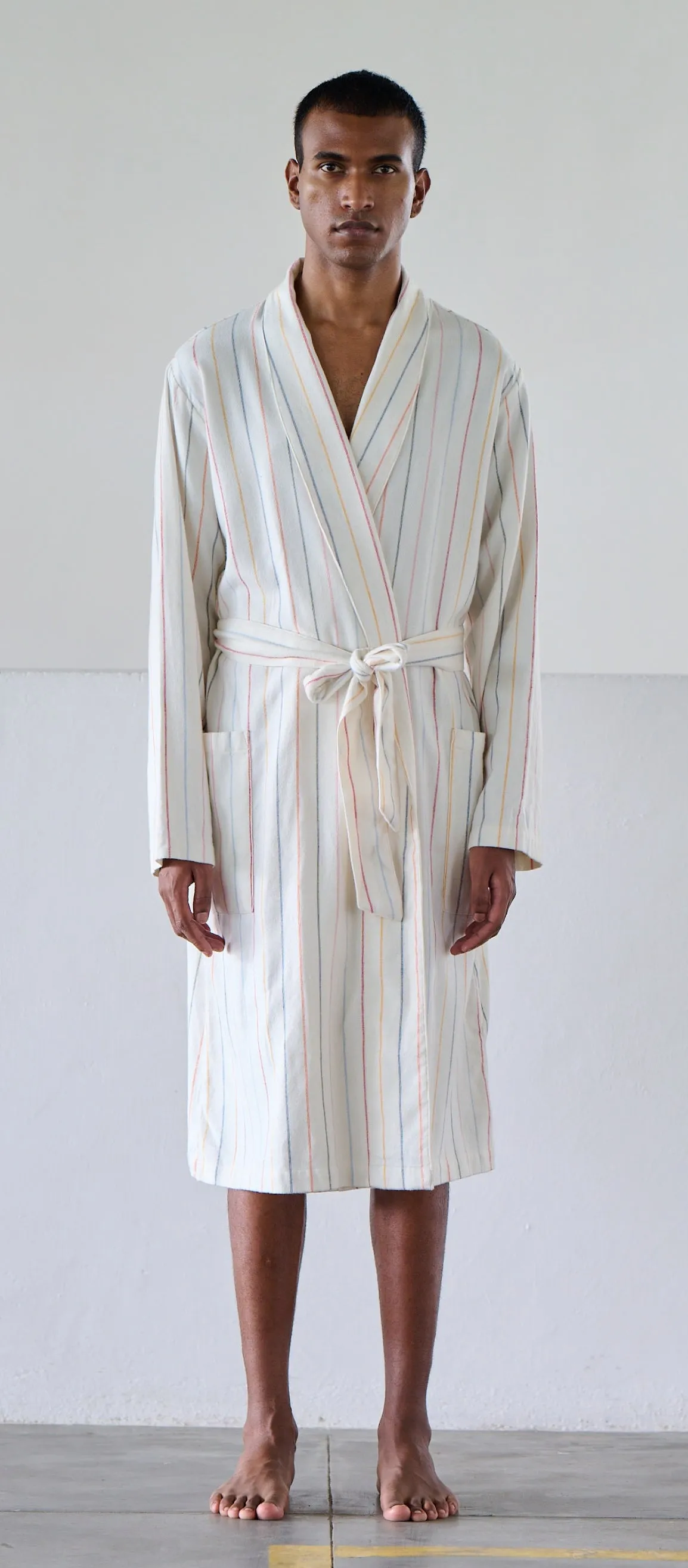 Orignal Madras Trading Co. White Striped Robe sold by Murray's Toggery Shop