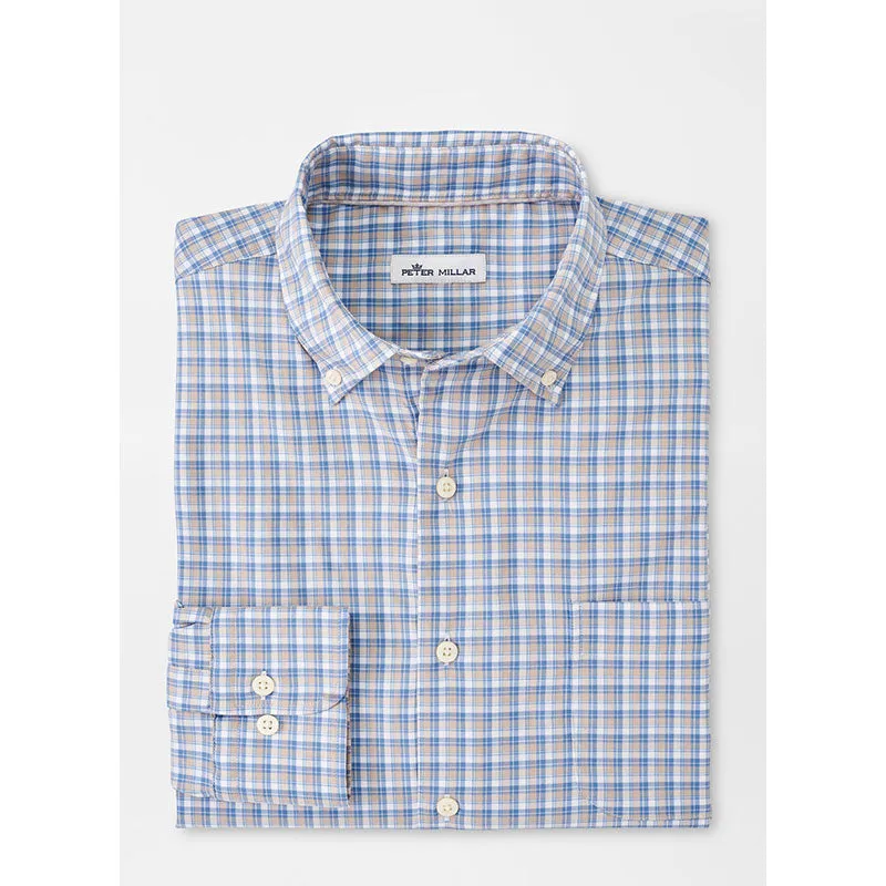 Peter Millar Wilson Crown Lite Cotton-Stretch Sport Shirt - Oak Wood made by Peter Millar