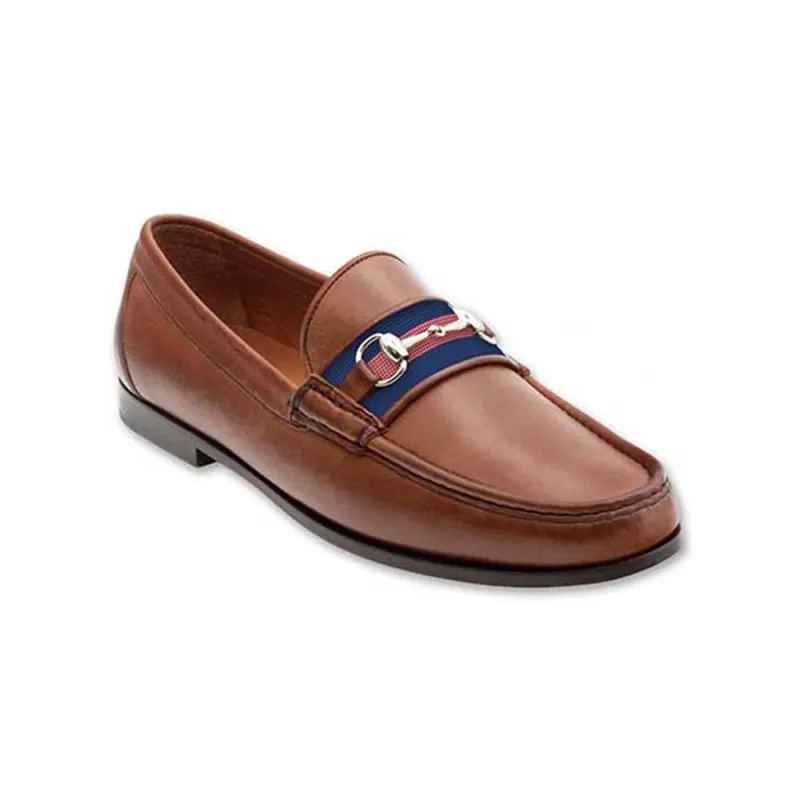 Murray’s Toggery Shop x Smathers & Branson Surcingle Downing Bit Loafers - Navy/Nantucket Red® made by Smathers & Branson