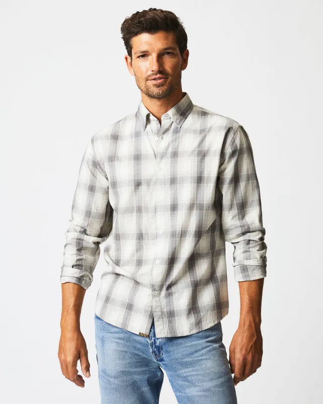 Billy Reid SHADOW PLAID TUSCUMBIA SHIRT-GREY/NATURAL made by Billy Reid