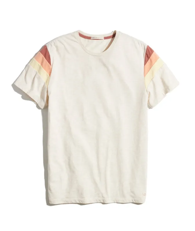 Marine Layer BANKS TEE-YARN DYE-OATMEAL made by Marine Layer