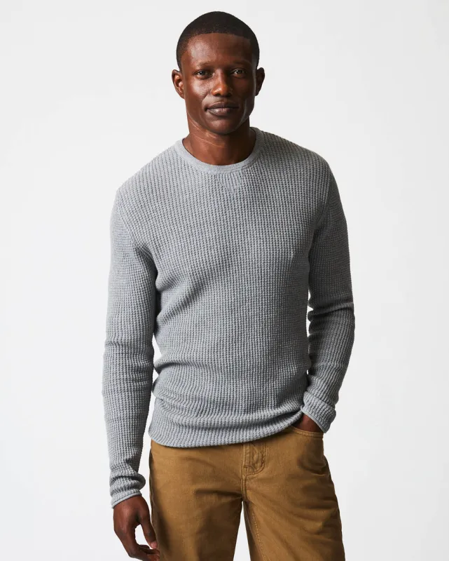 Billy Reid MINI WAFFLE CREW-GREY made by Billy Reid