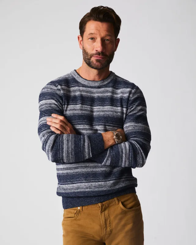 Billy Reid GRADIENT STRIPE CREW NECK SWEATER-NAVY/WHITE made by Billy Reid