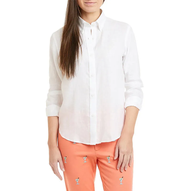 Castaway Linen Buttondown Shirt - White made by Murray's Toggery Shop