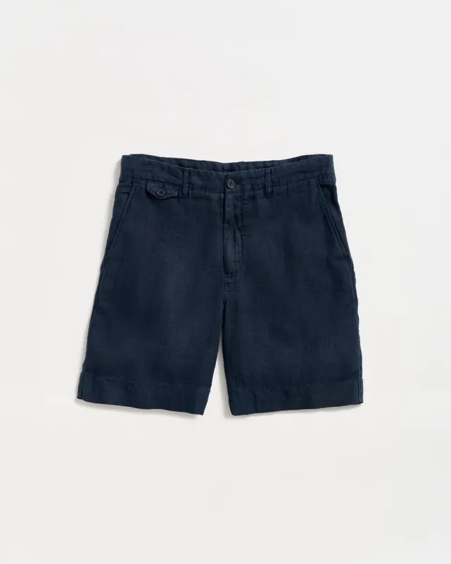 Billy Reid LINEN MOORE SHORT-CARBON BLUE made by Billy Reid