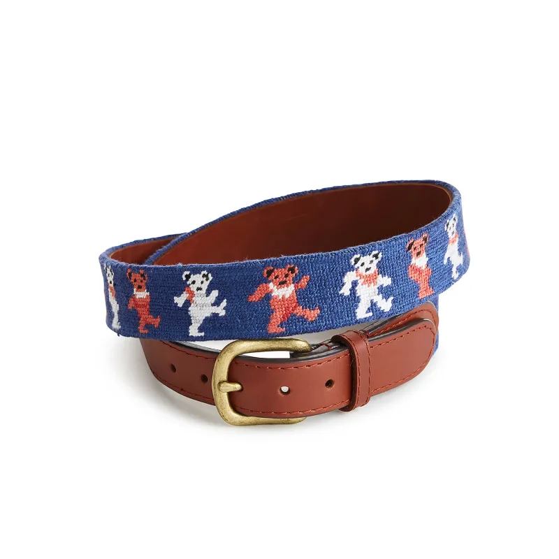 Belt - NR Dancing Bear on Navy made by Smathers & Branson