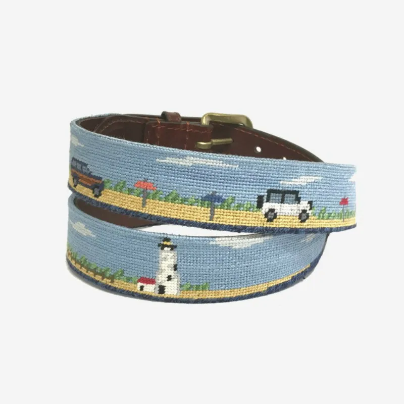 Smathers & Branson Great Point Jeeps Needlepoint Belt made by Smathers & Branson