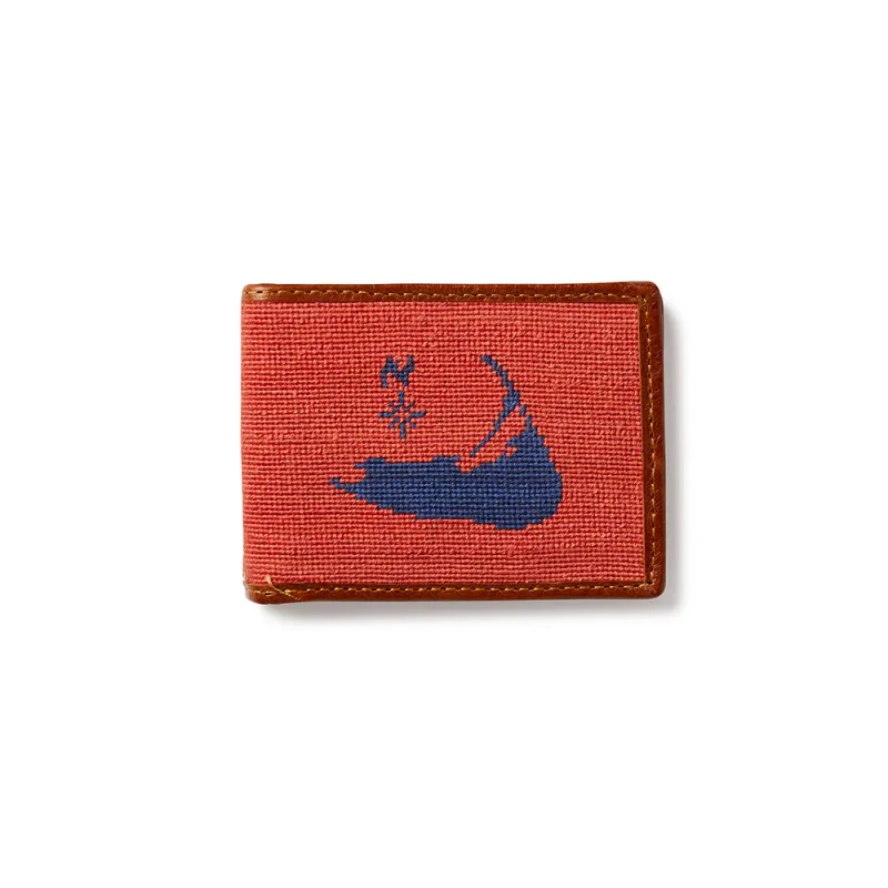 Smathers & Branson Nantucket Island Needlepoint Bifold Wallet - Red made by Smathers & Branson