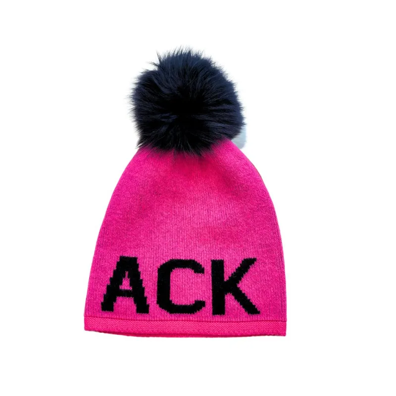 Alashan Cashmere Hat Tickled Pink "ACK" Indigo w/ Indigo Pom made by Murray's Toggery Shop