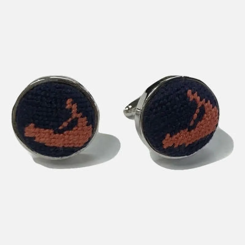 Smathers & Branson Nantucket Island Needlepoint Cufflinks - Navy made by Smathers & Branson