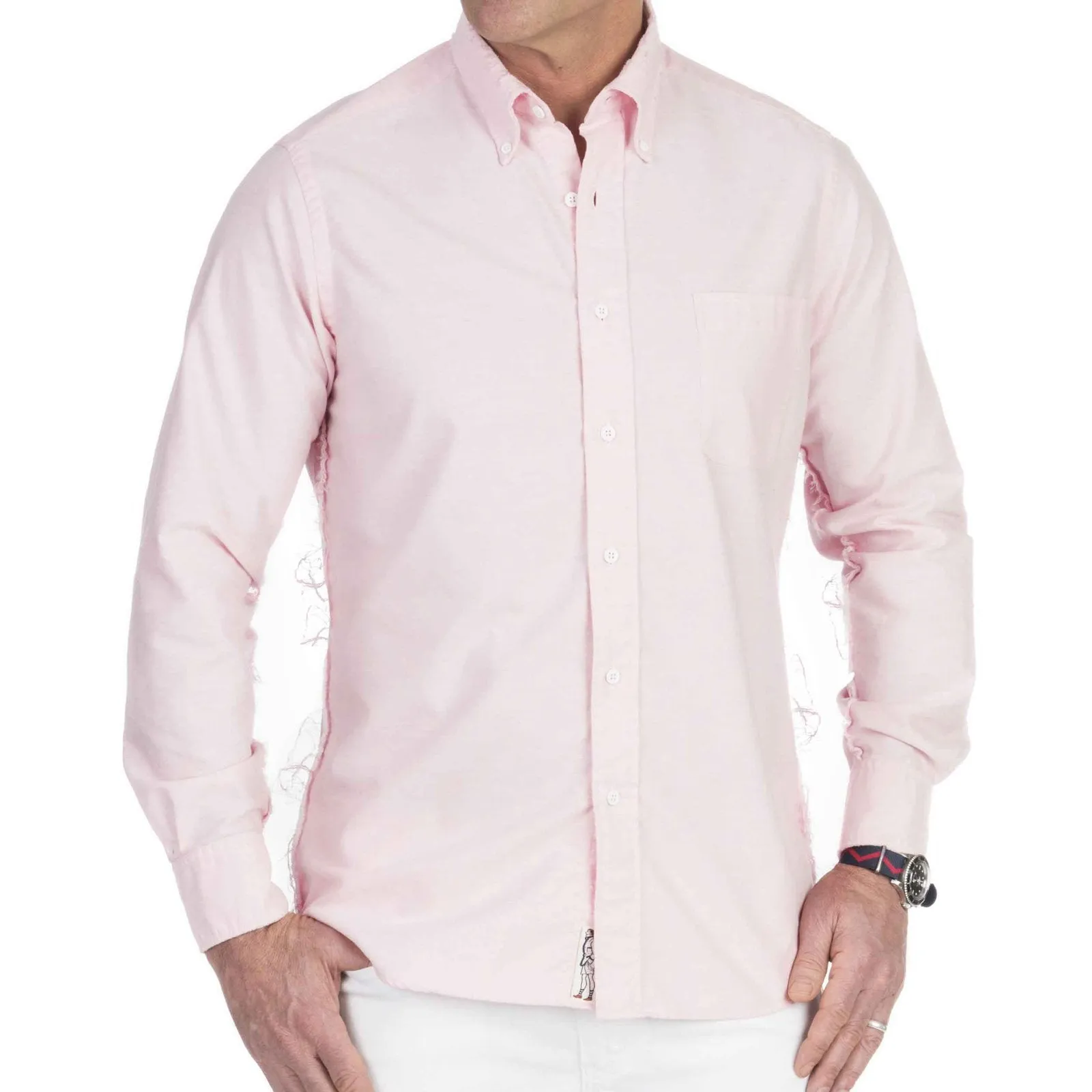 Rowing Blazers Distressed Oxford With Busted Seams - Pink sold by Murray's Toggery Shop product image thumbnail 2