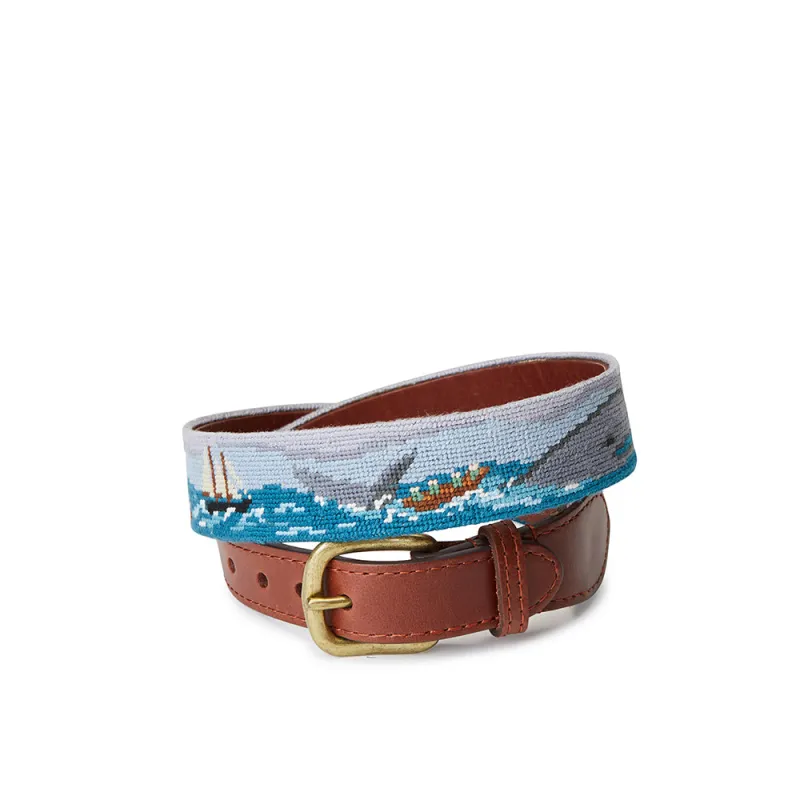 Smathers & Branson Nantucket Sleigh Ride Needlepoint Belt made by Smathers & Branson