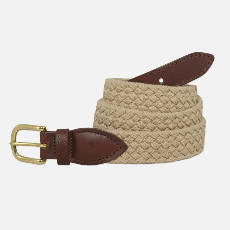 YRI Men's Braided Cotton Belt - Tan made by Murray's Toggery Shop