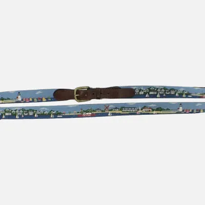 Smathers & Branson Nantucket Town-Brant Point Scene Needlepoint Belt sold by Murray's Toggery Shop product image thumbnail 3