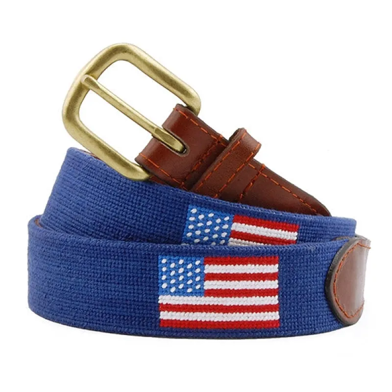 Smathers & Branson American Flag Needlepoint Belt - Navy made by Smathers & Branson