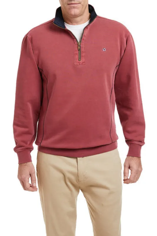 Castaway Breakwater 1/4 Zip-Weathered Red made by Murray's Toggery Shop