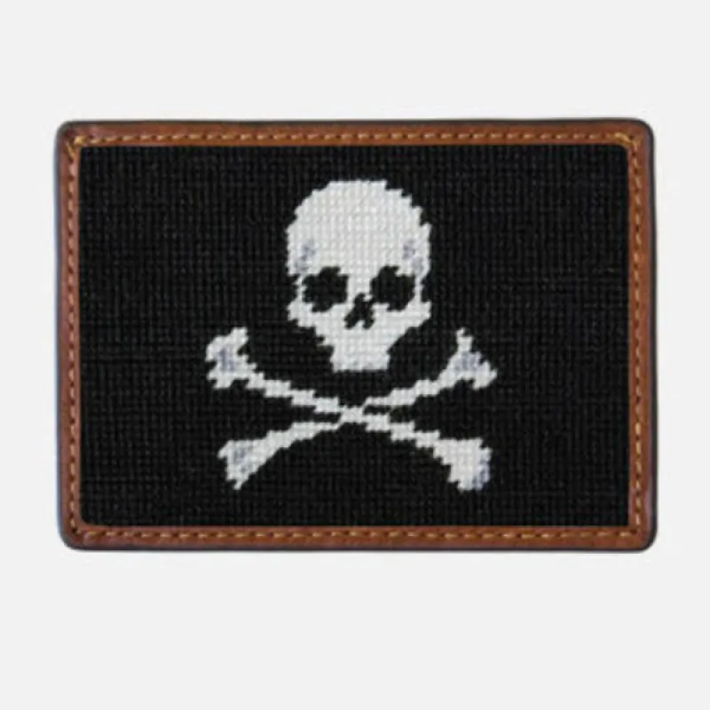 Smathers & Branson Jolly Roger Needlepoint Card Wallet made by Smathers & Branson