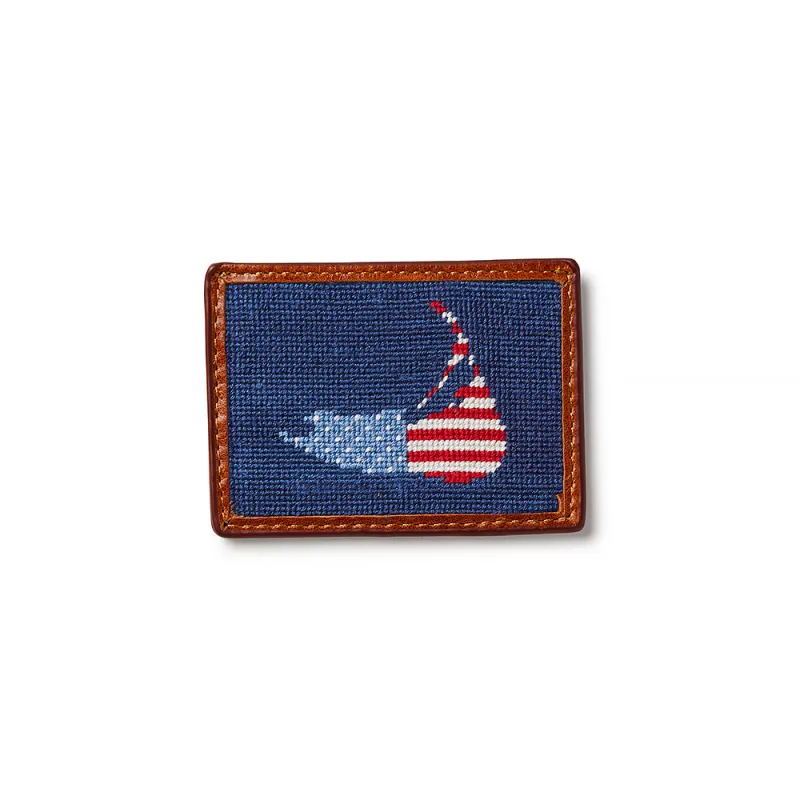 Smathers & Branson American Nantucket Island Needlepoint Card Wallet made by Smathers & Branson