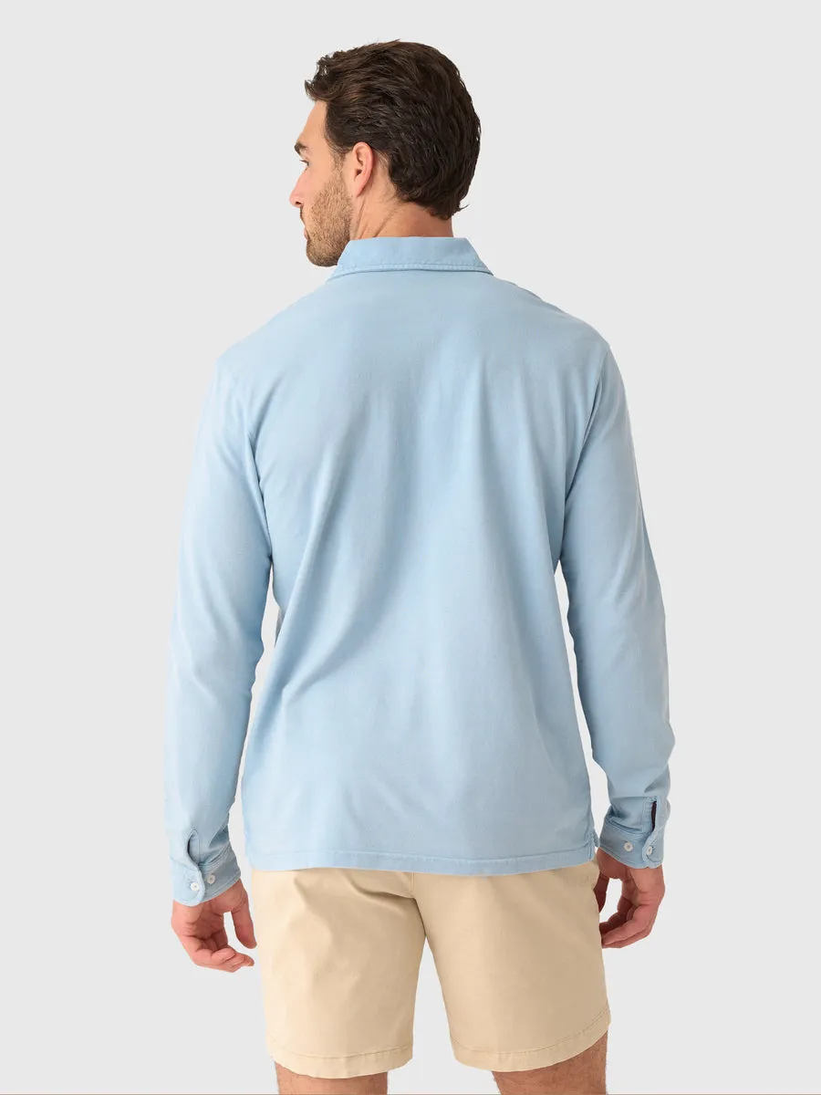 Peter Millar - Everyday Pique Long Sleeve Polo - Cottage Blue sold by Murray's Toggery Shop product image thumbnail 3