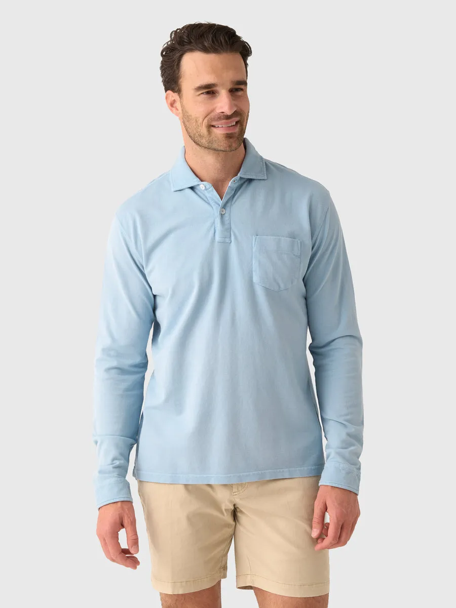 Peter Millar - Everyday Pique Long Sleeve Polo - Cottage Blue sold by Murray's Toggery Shop product image thumbnail 2