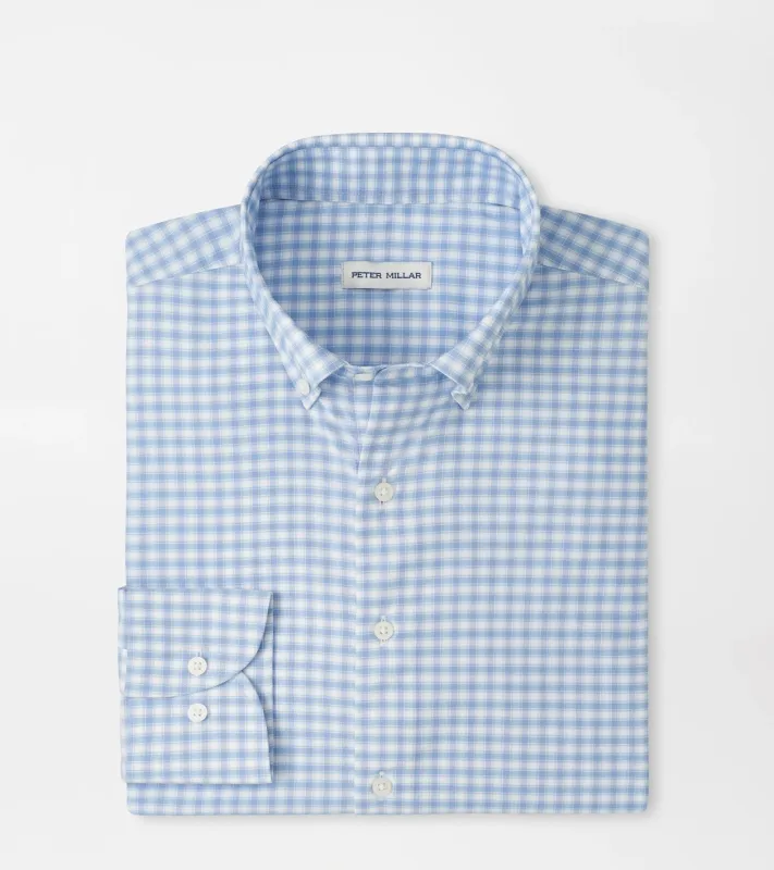 Peter Millar - Lewis Performance Twill Sport Shirt - Cloudy Blue made by Peter Millar