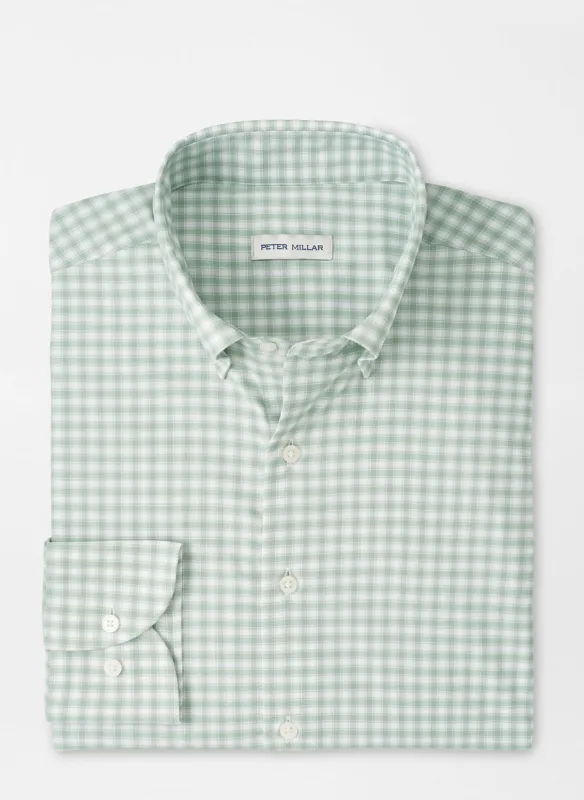 Peter Millar - Lewis Performance Twill Sport Shirt - Green made by Peter Millar