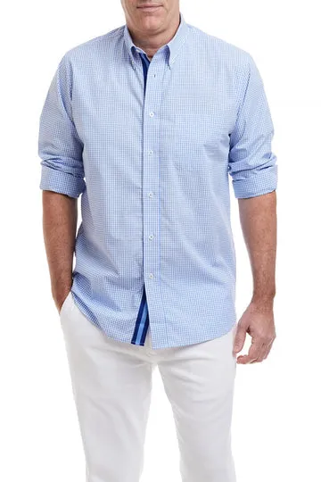 Castaway Chase Shirt Blue Gingham with Navy and Lt. Blue Grosgrain sold by Murray's Toggery Shop