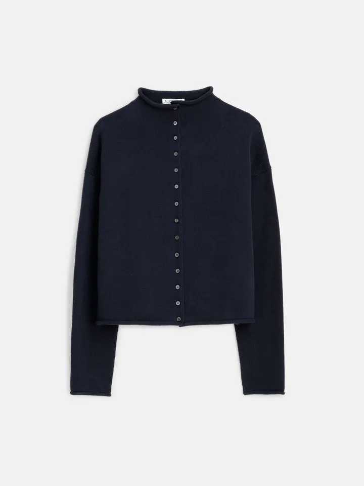 Alex Mill Taylor Rollneck Cardigan Sweater Navy sold by Murray's Toggery Shop product image thumbnail 2