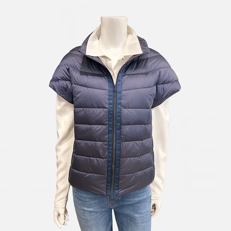 Cortland Park Palm Beach Puffer Vest Navy Sheen made by Murray's Toggery Shop