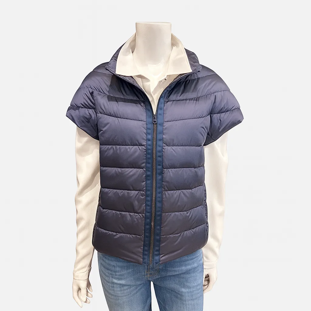 Cortland Park Palm Beach Puffer Vest Navy Sheen sold by Murray's Toggery Shop