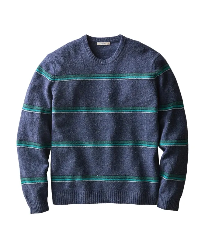 Marine Layer - Merino Crew Sweater - Navy/Green Stripe made by Marine Layer