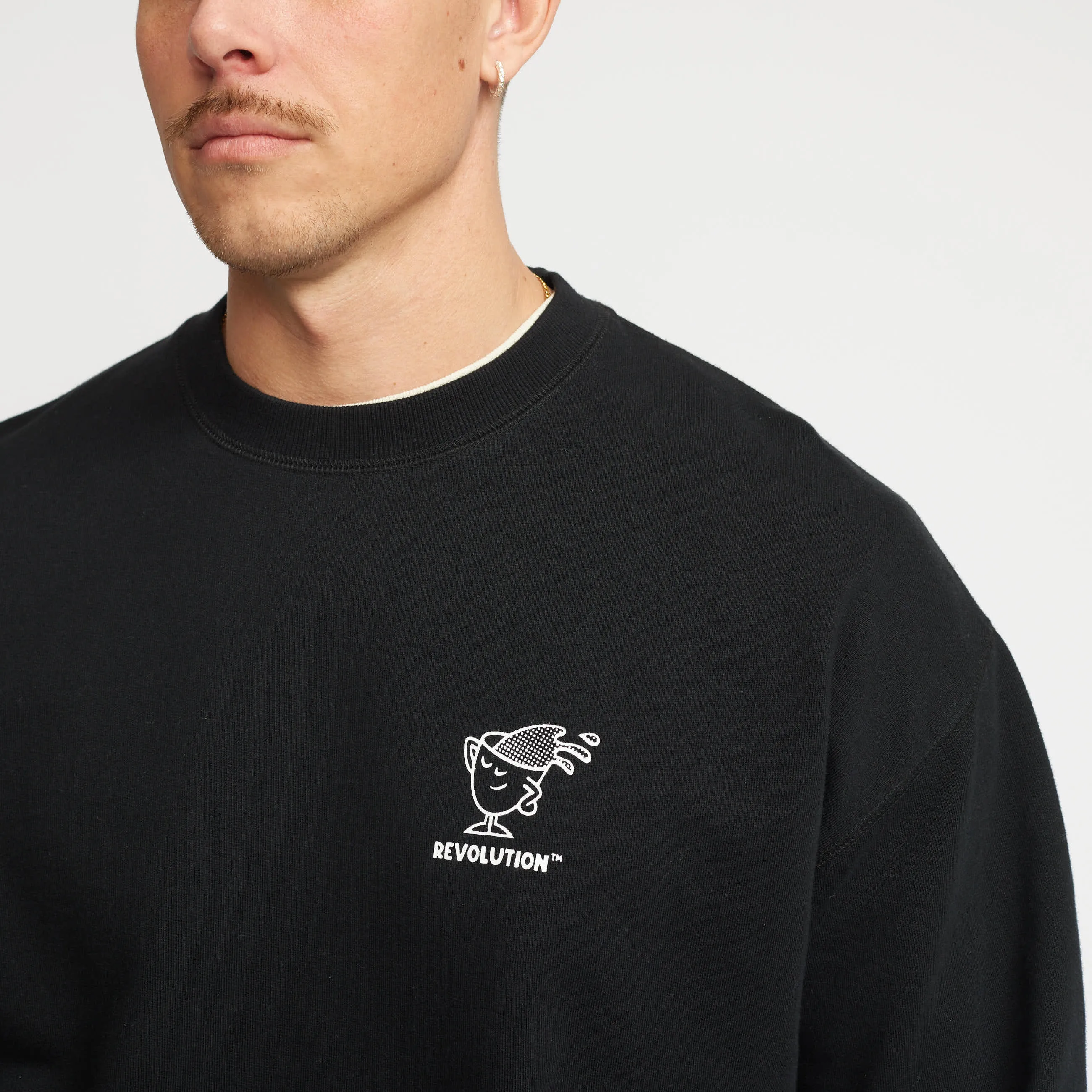Printed Crewneck / 2780 WAK - Black sold by Revolution