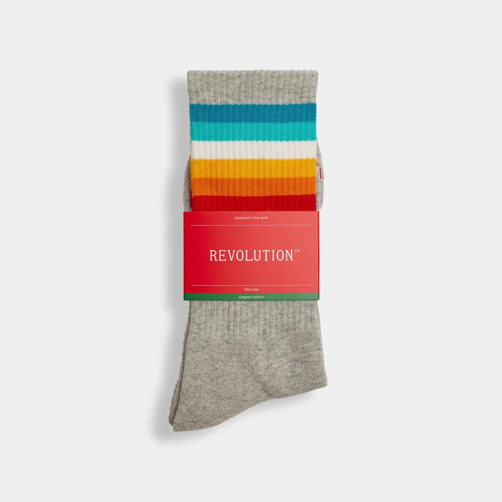 Jaquard Crew Sock / 8913 - Grey-melange sold by Revolution