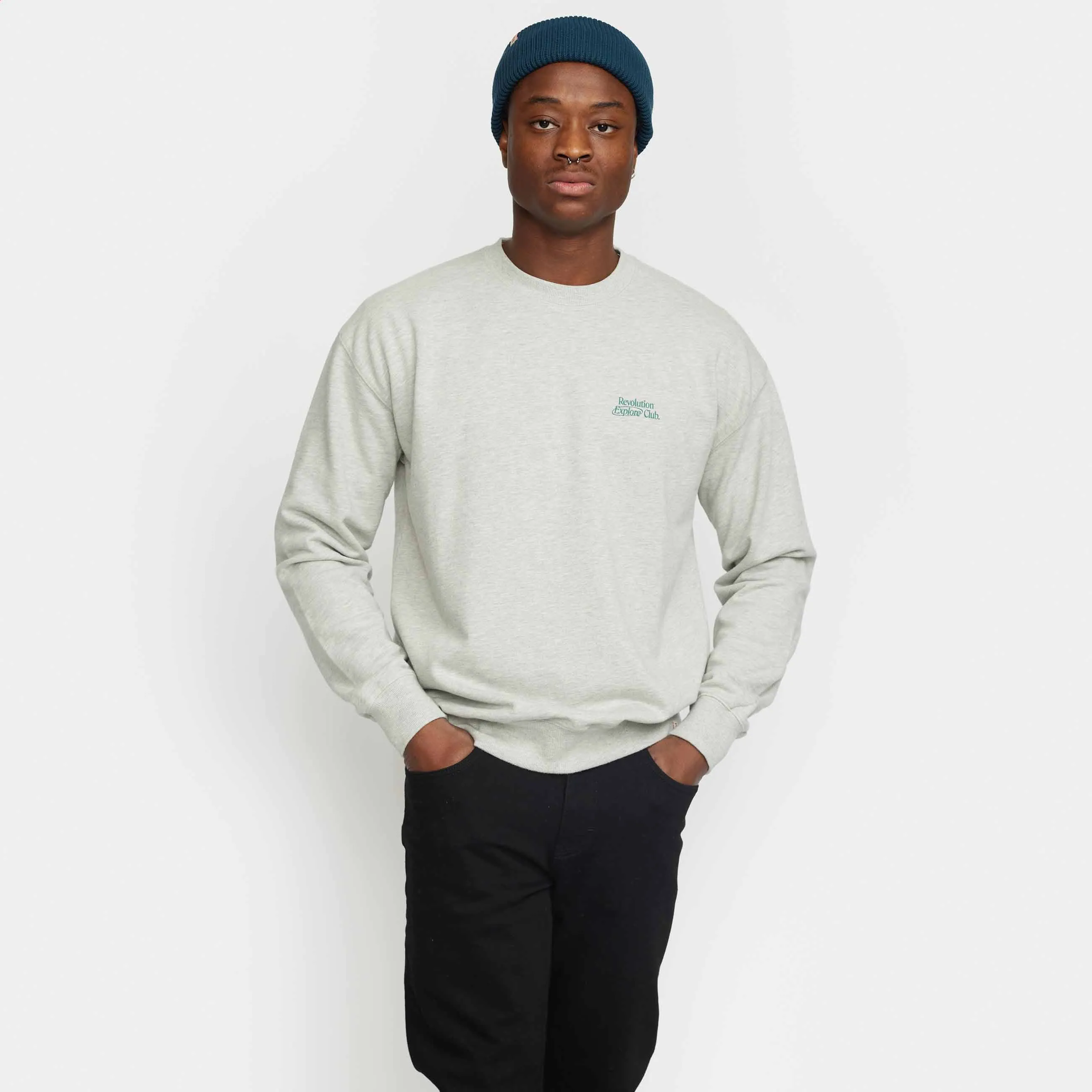 Printed Crewneck / 2780 HOR - Grey-melange sold by Revolution product image thumbnail 4