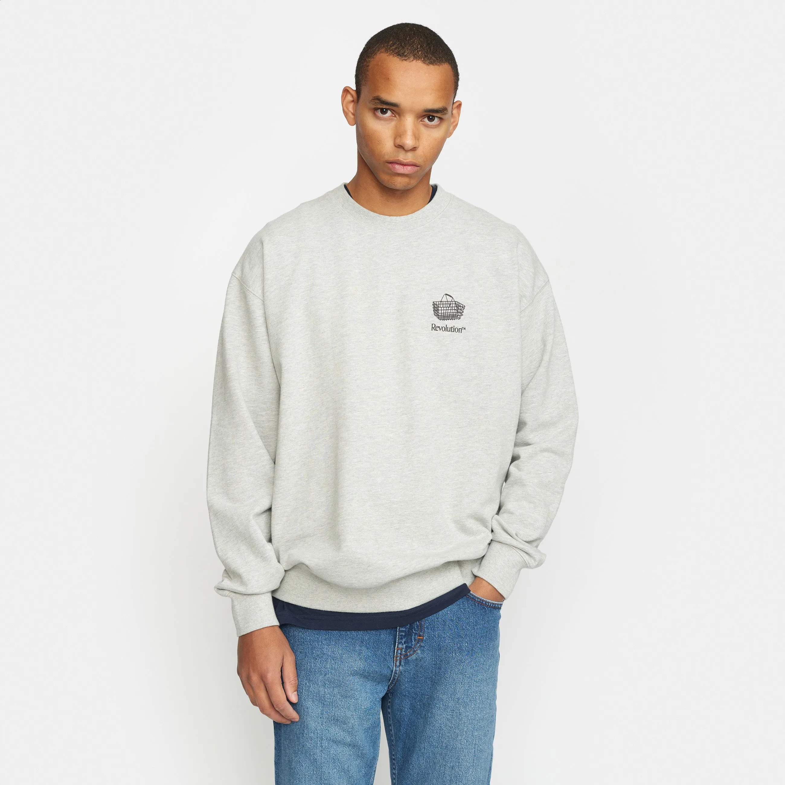 Printed Crewneck / 2780 CAR - Grey-melange sold by Revolution product image thumbnail 4